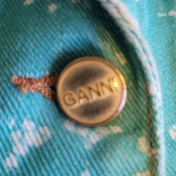 GANNI Denim Mini Blazer Dress Organic Cotton XS Romantic Girly - Picture 12 of 13